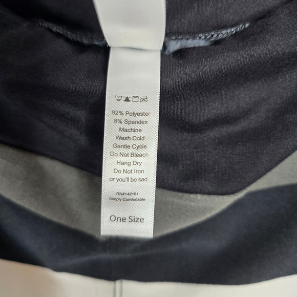 LuLaRoe Leggings One Size OS Black Gray White Striped High Waist Yoga Pants - Picture 5 of 5